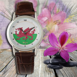 Welsh Flag horloge, vrouwen dragon mode, Wales Horloge