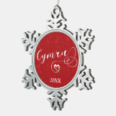 Welsh flag in Heart, Cymru, Cymru Wales Tin Sneeuwvlok Ornament (Rechts)