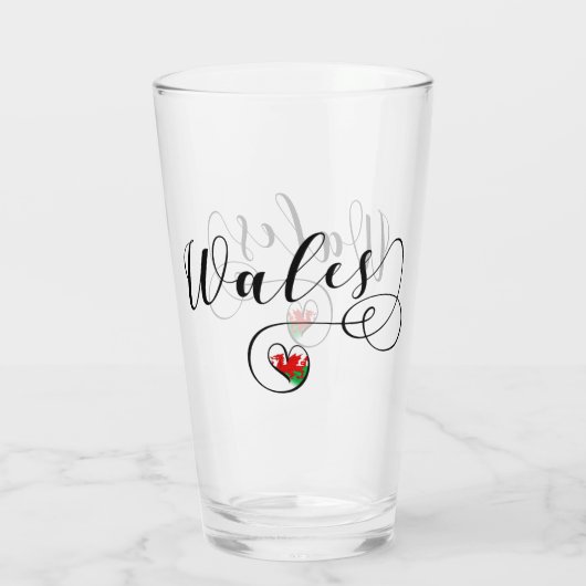 Welsh flag in Heart, Wales Glas (Achterkant)