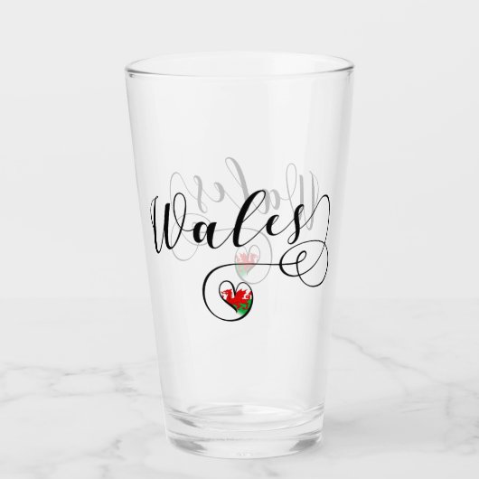 Welsh flag in Heart, Wales Glas (Voorkant)