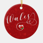 Welsh flag in Heart, Wales Keramisch Ornament (Voorkant)