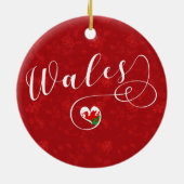 Welsh flag in Heart, Wales Keramisch Ornament (Achterkant)