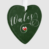 Welsh flag in Heart, Wales Ornament (voorkant)