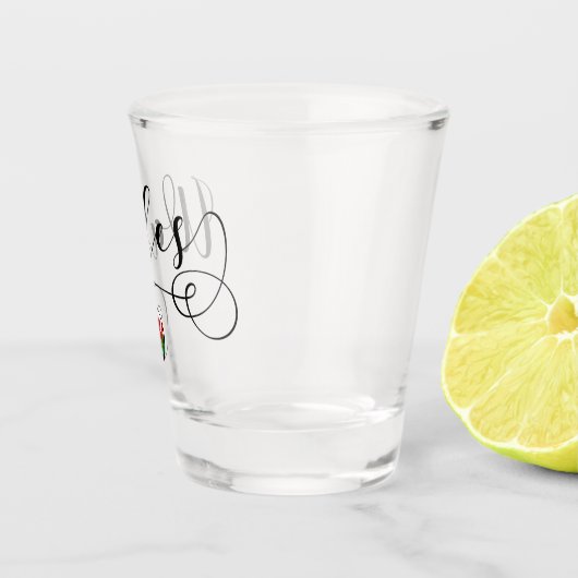 Welsh flag in Heart, Wales Shot Glas (Rechts)
