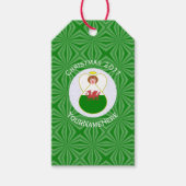 Welsh Flag Kerst Engel gepersonaliseerd Cadeaulabel (Voorkant)
