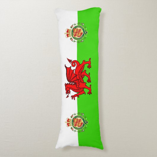 Welsh flag lichaamskussen (Voorkant Verticaal)