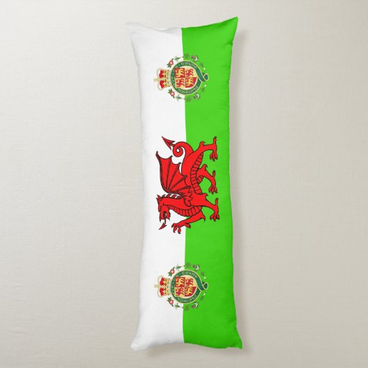 Welsh flag lichaamskussen (Achterkant (Verticaal))