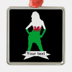 Welsh flag metalen ornament