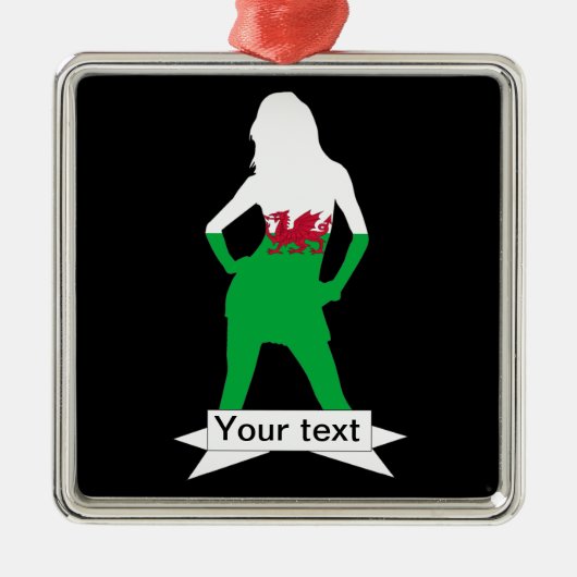 Welsh flag metalen ornament (Voorkant)