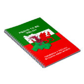 Welsh Flag of Wales TROTSE OM WELSH Notitieboek TE (Rechterzijde)