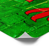 Welsh flag on a brick wall poster (Hoek)