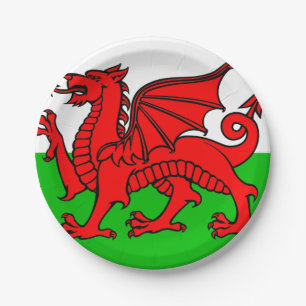 Welsh flag papieren bordje