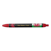 Welsh Flag Pen, Wales / Cymru Personalized Zwarte Inkt Pen (Voorkant)