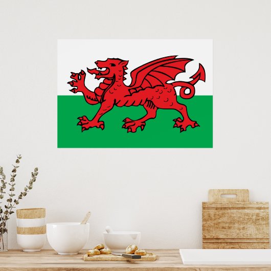 Welsh Flag Poster (Keuken)