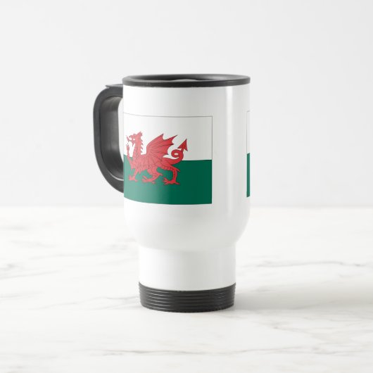 Welsh Flag Reisbeker (Voorkant links)