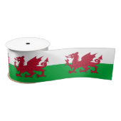 Welsh Flag Ribbon, Dragon mode, Cymru, Wales Satijnen Lint (Spoel)