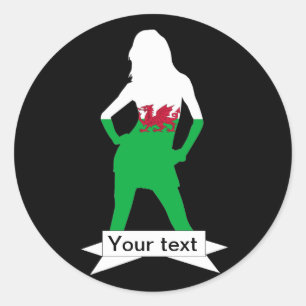 Welsh flag ronde sticker