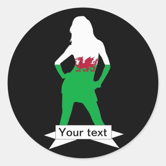 Welsh flag ronde sticker (Voorkant)