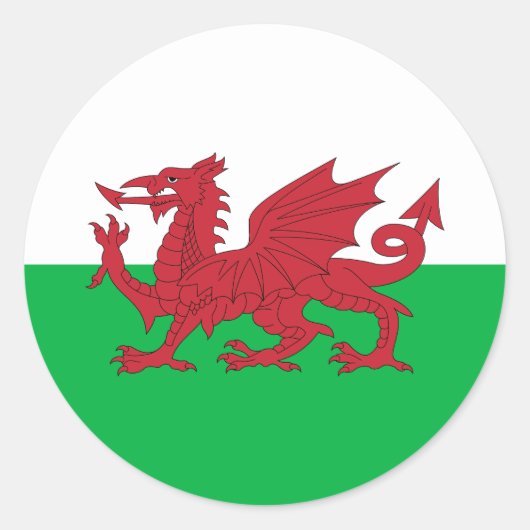 Welsh Flag Ronde Sticker (Voorkant)