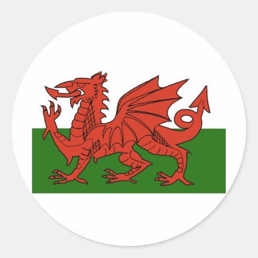 Welsh Flag Ronde Sticker (Voorkant)