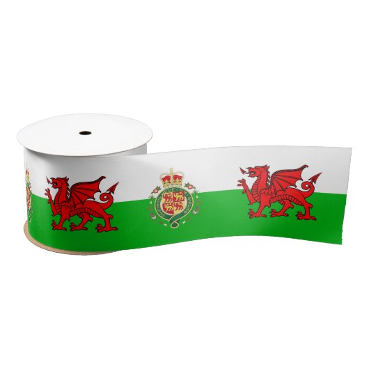 Welsh flag satijnen lint (Spoel)