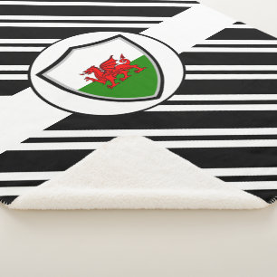 Welsh flag Sherpa Blanket Deken