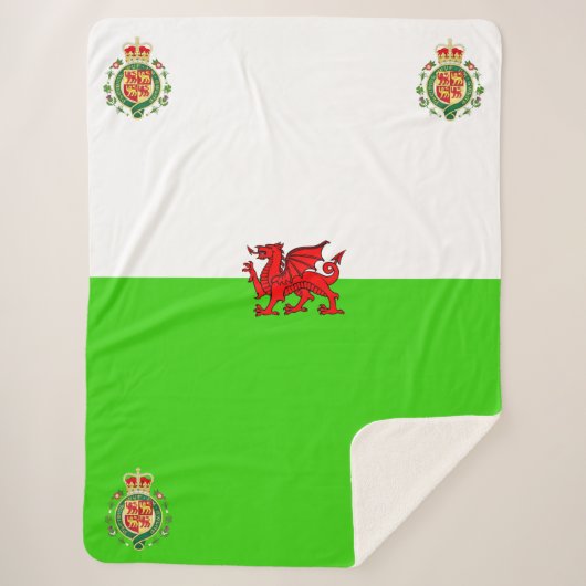 Welsh flag sherpa deken (Voorkant)
