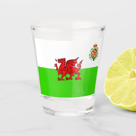 Welsh flag shot glas (Voorkant)