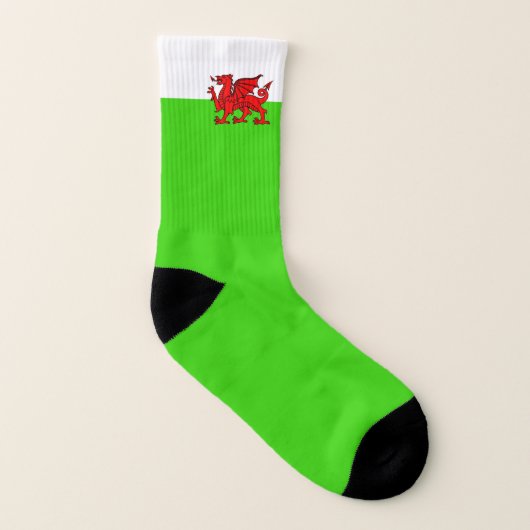 Welsh flag sokken (Rechts - buiten)