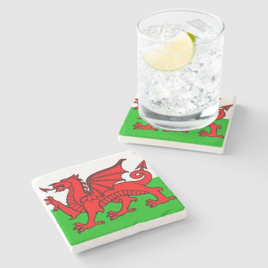 Welsh flag stenen onderzetter (Zijkant)