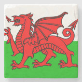 Welsh flag stenen onderzetter (Voorkant)