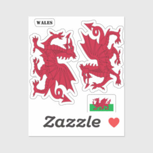 Welsh Flag Sticker, Red Dragon - Cymru, Wales Sticker