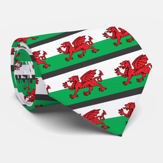 Welsh Flag Stropdas (Opgerold)