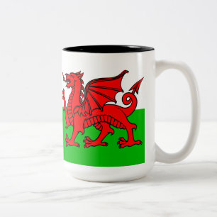 Welsh Flag Tweekleurige Koffiemok