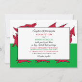 Welsh Flag, Vlag van Wales Huwelijk Kaart (Voorkant)