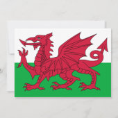 Welsh Flag, Vlag van Wales Huwelijk Kaart (Achterkant)