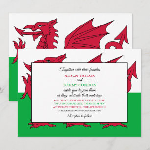 Welsh Flag, Vlag van Wales Huwelijk Kaart