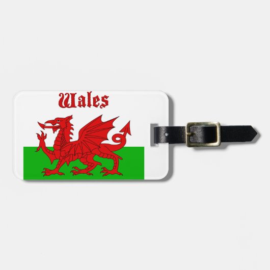 Welsh Flag Wales Bagagelabel (Voorkant horizontaal)
