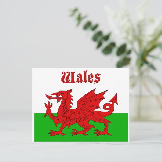 Welsh Flag Wales Briefkaart (Staand voorkant)