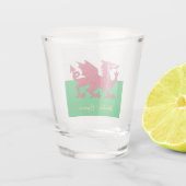 Welsh Flag & Wales country patriot/sport Cymru Shot Glas (Achterkant)