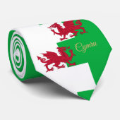 Welsh Flag & Wales - Cymru business, reizen/sport Stropdas (Opgerold)