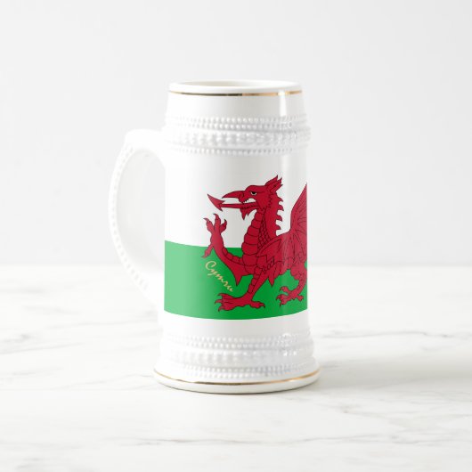 Welsh Flag & Wales, Cymru patriot/sport Bierpul (Voorkant links)