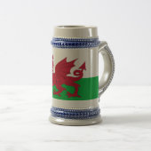 Welsh Flag & Wales, Cymru patriot/sport Bierpul (Voorkant rechts)