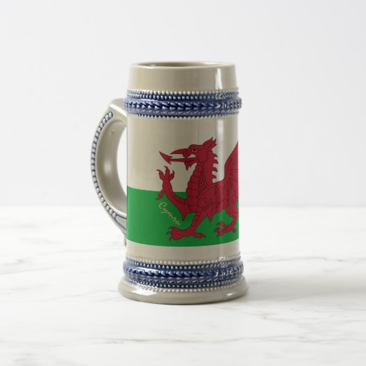 Welsh Flag & Wales, Cymru patriot/sport Bierpul (Voorkant links)