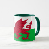 Welsh Flag & Wales, Cymru patriot/sport Mok (Voorkant rechts)