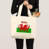 Welsh Flag Wales Grote Tote Bag (Voorkant (product))