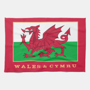 Welsh flag & Wales koken, mode / sport Cymru Theedoek