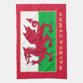 Welsh flag & Wales koken, mode / sport Cymru Theedoek (Verticaal)