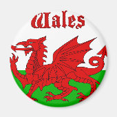 Welsh Flag Wales Magneet (Voorkant)