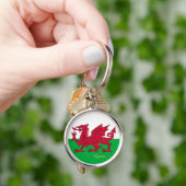 Welsh Flag & Wales mode, sport/Cymru sleutelhanger (Hand)
